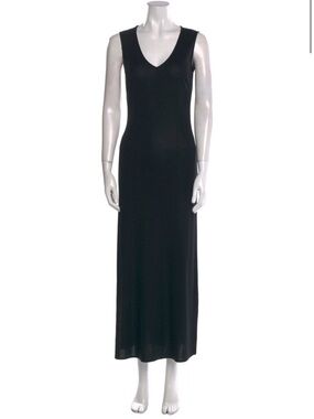 Dolce & Gabbana Vintage Sleeveless Black V-Neck Maxi Dress